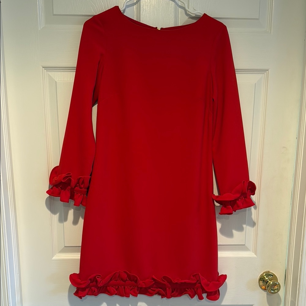 Sail to Sable Red Ruffle Dress